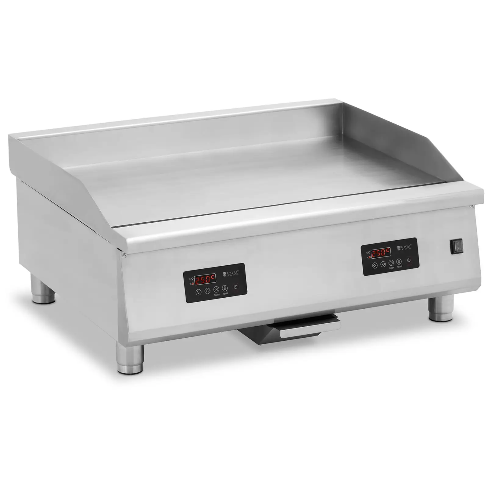 Dubbele inductiegrill - 910 x 520 mm - glad - 2 x 6000 W - Royal Catering