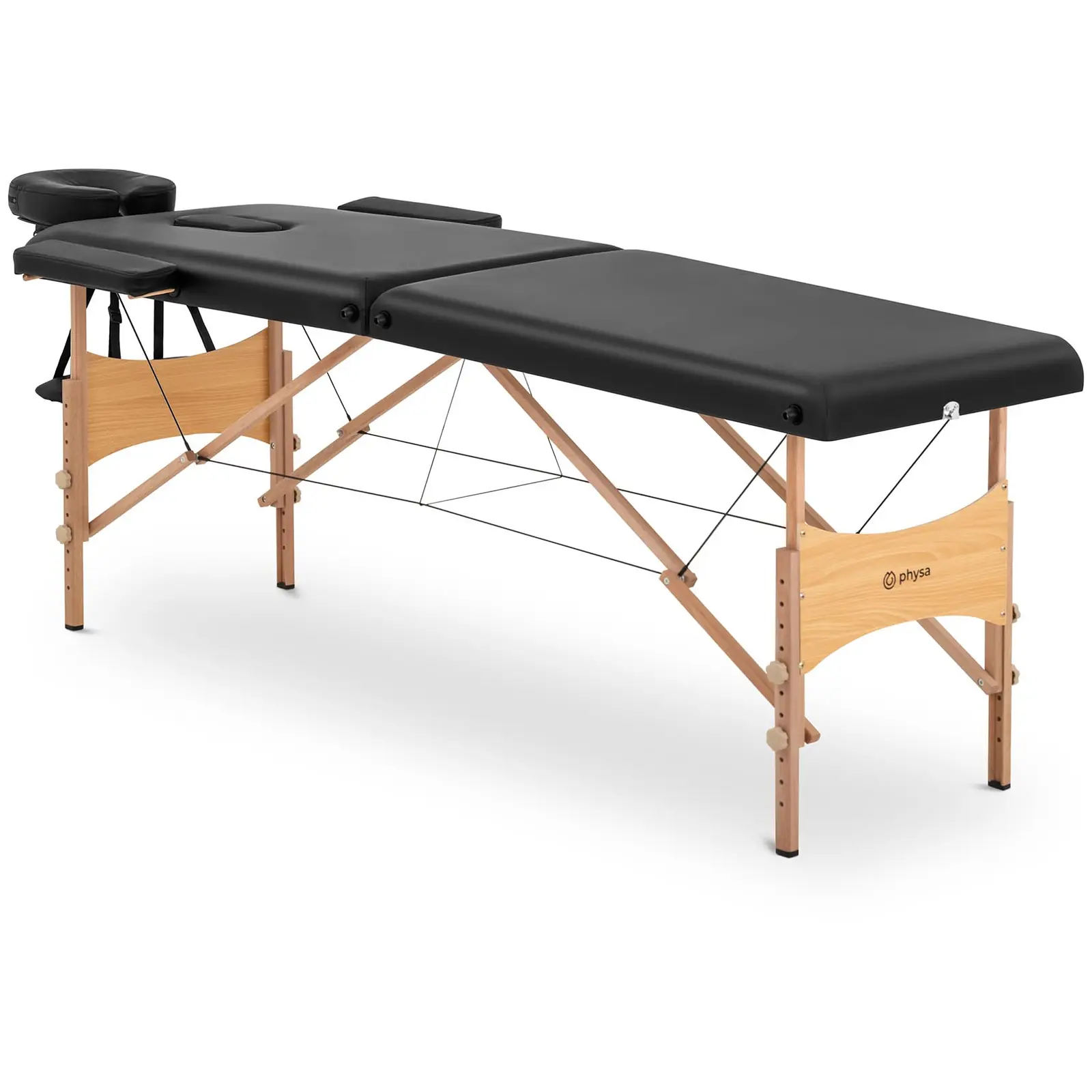 Massagetafel - behandeltafel - opvouwbaar - 185 x 60 x 62 cm - 227 kg - Zwart