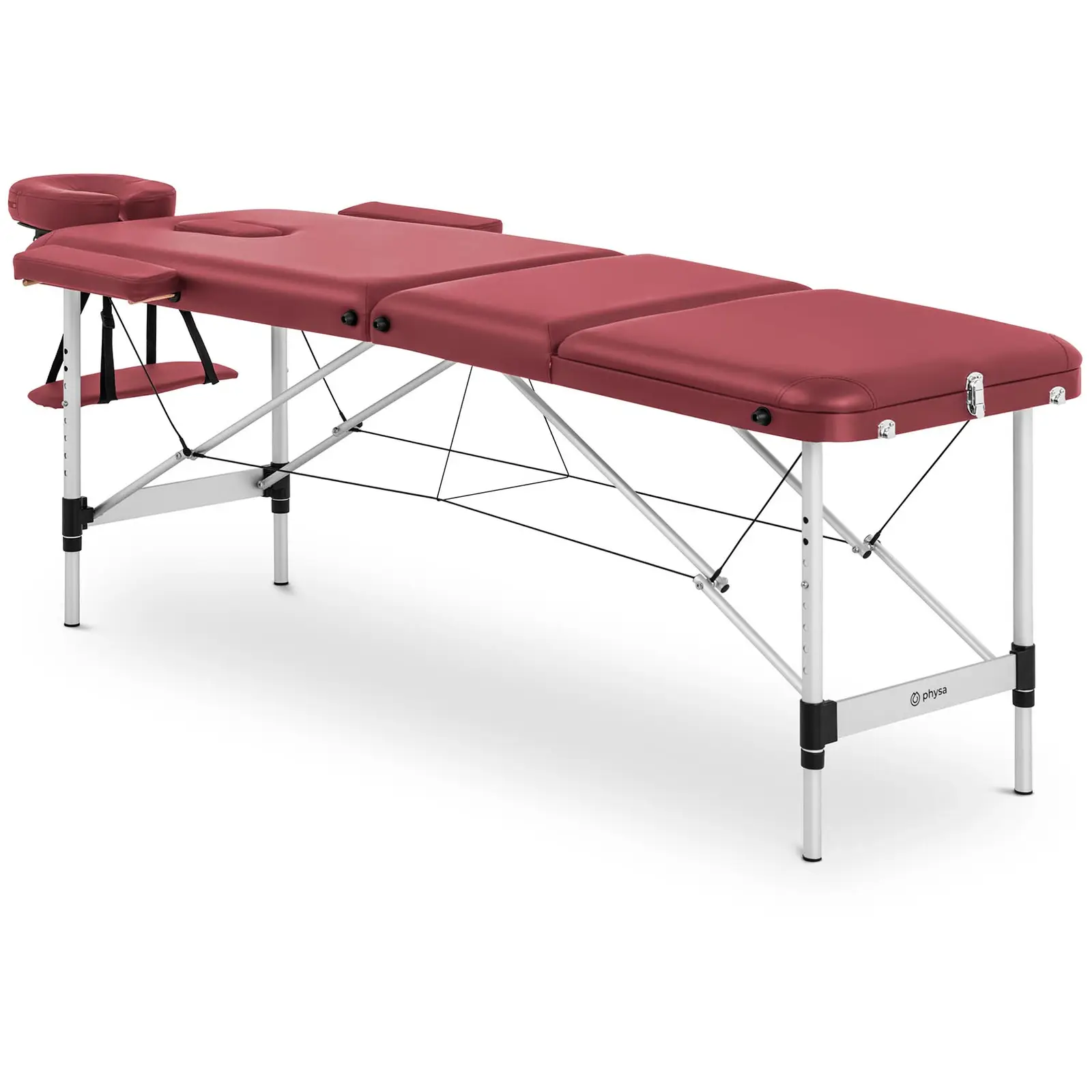 Opvouwbare massagetafel - 185 x 60 x 60-81 cm - 180 kg - Rood