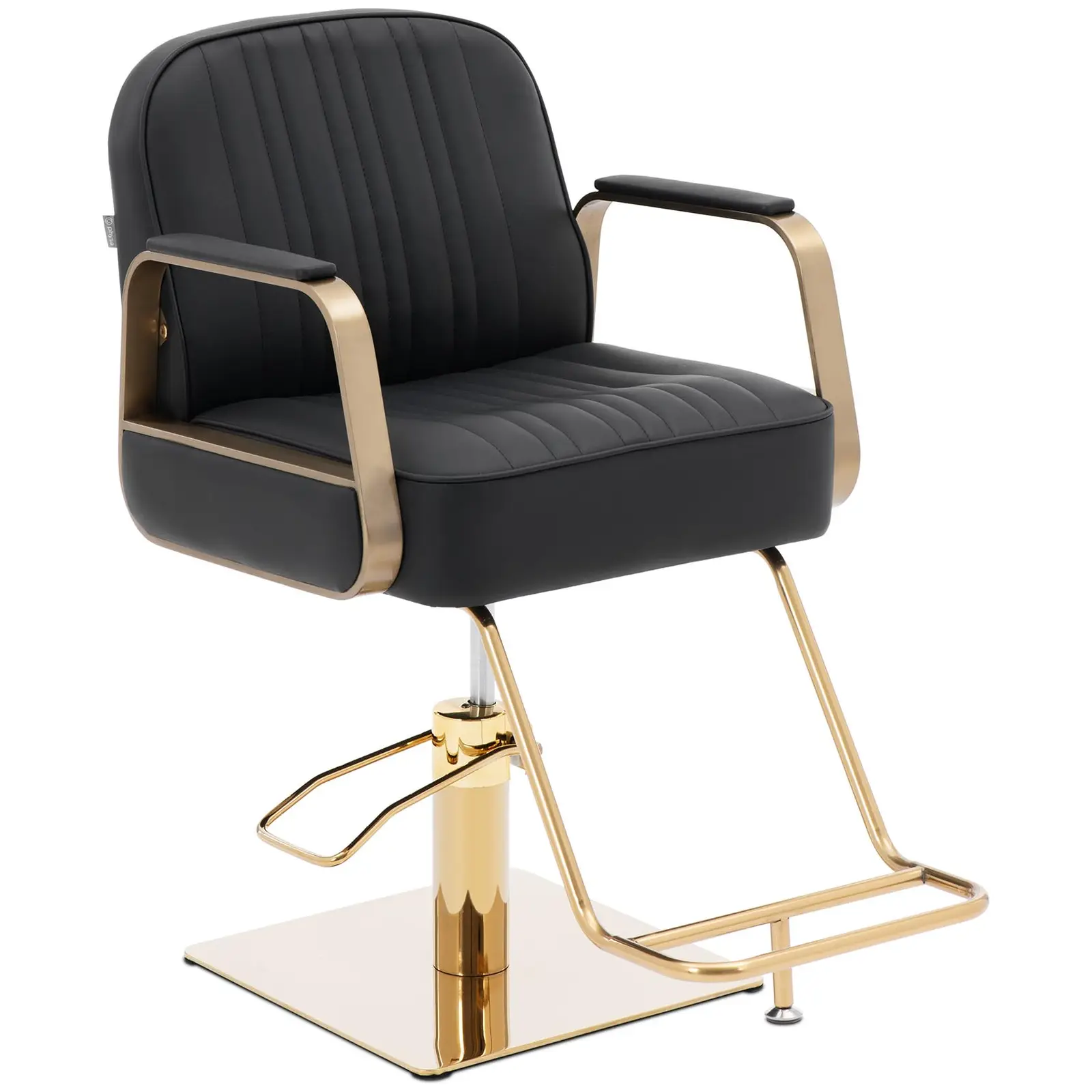 Kappersstoel met voetensteun - 920 - 1070 mm - 200 kg - Zwart/Goud gekleurd