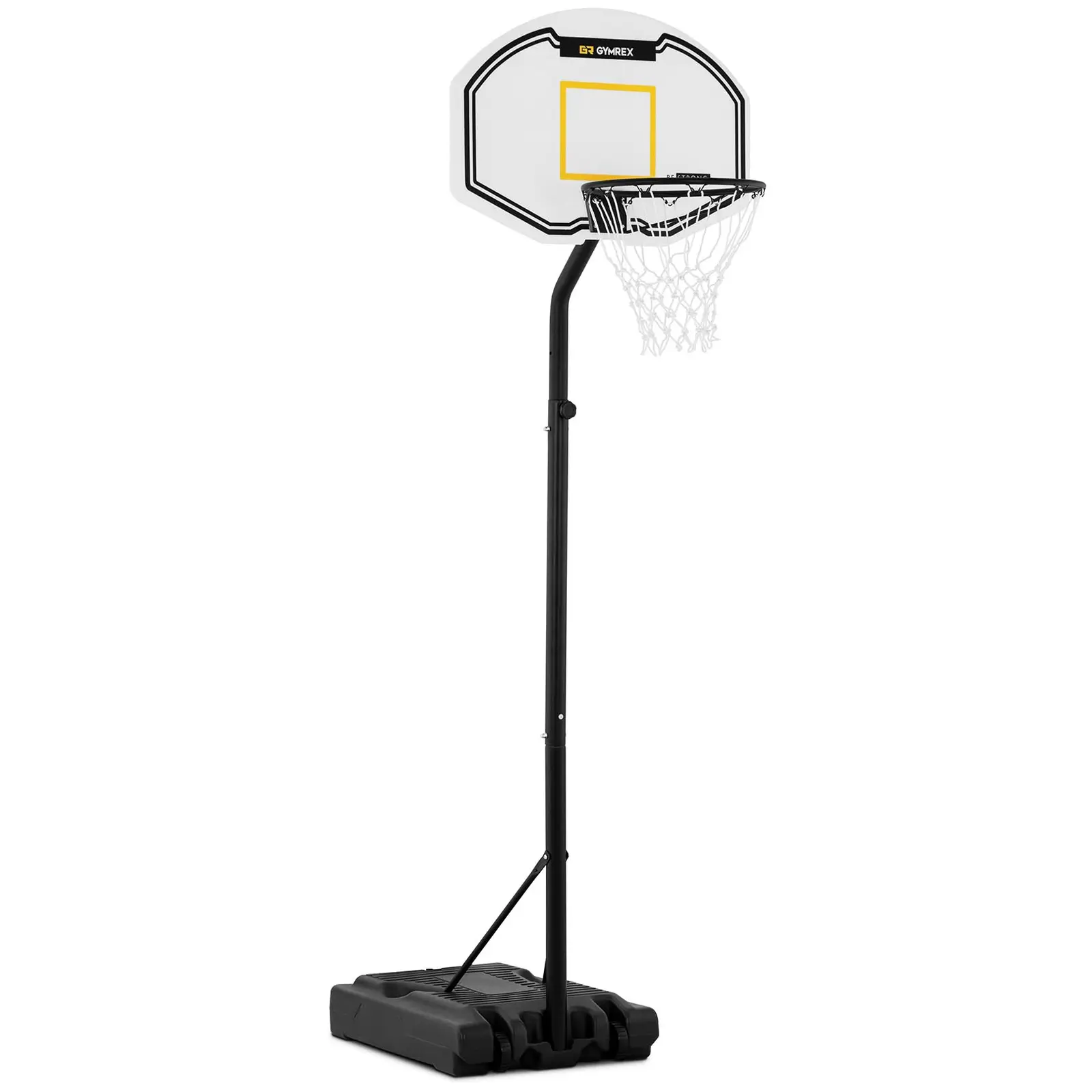 Basketbalpaal - in hoogte verstelbaar - 190 tot 260 cm - witte net