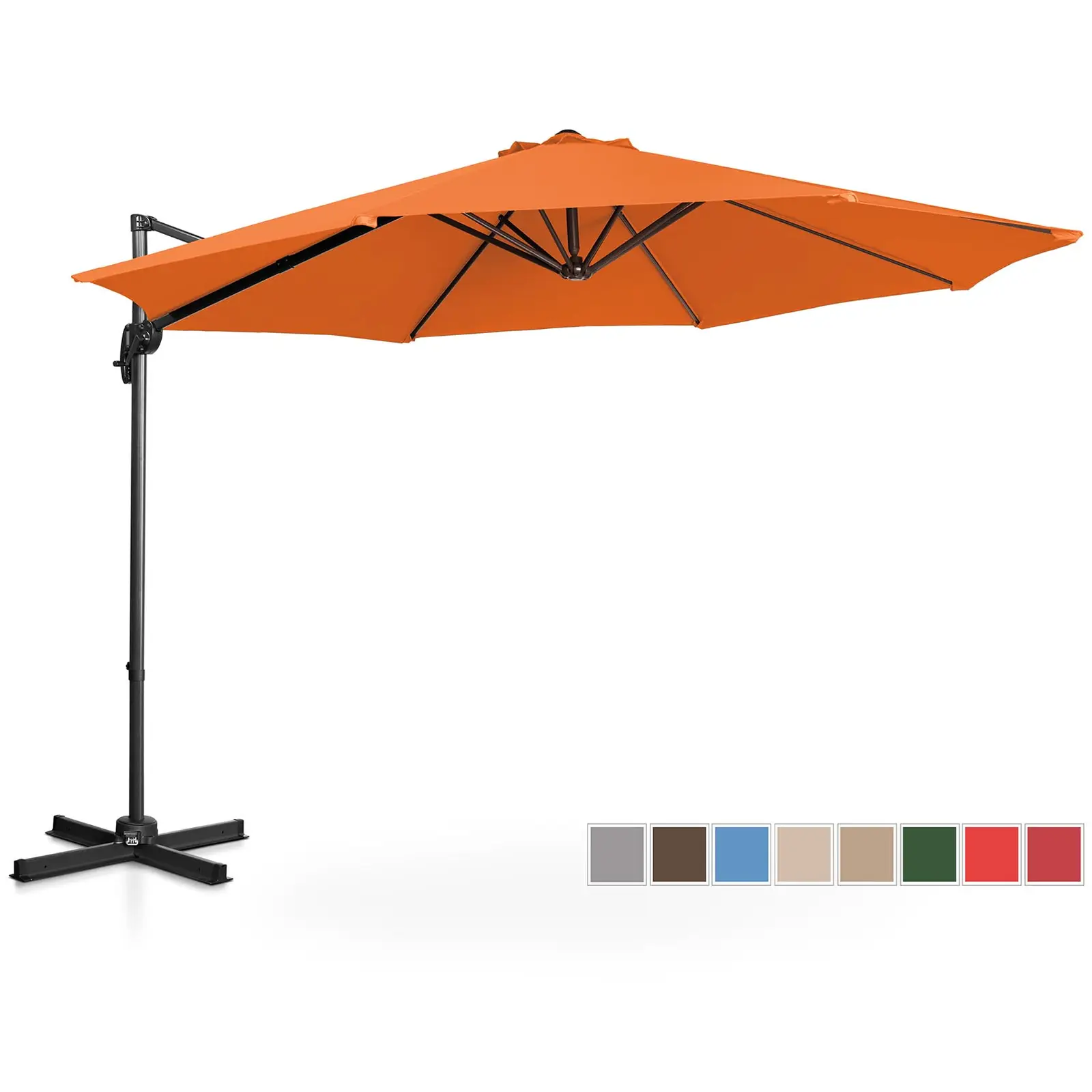 Parasol - Oranje - rond - Ø 300 cm - kantelbaar en draaibaar