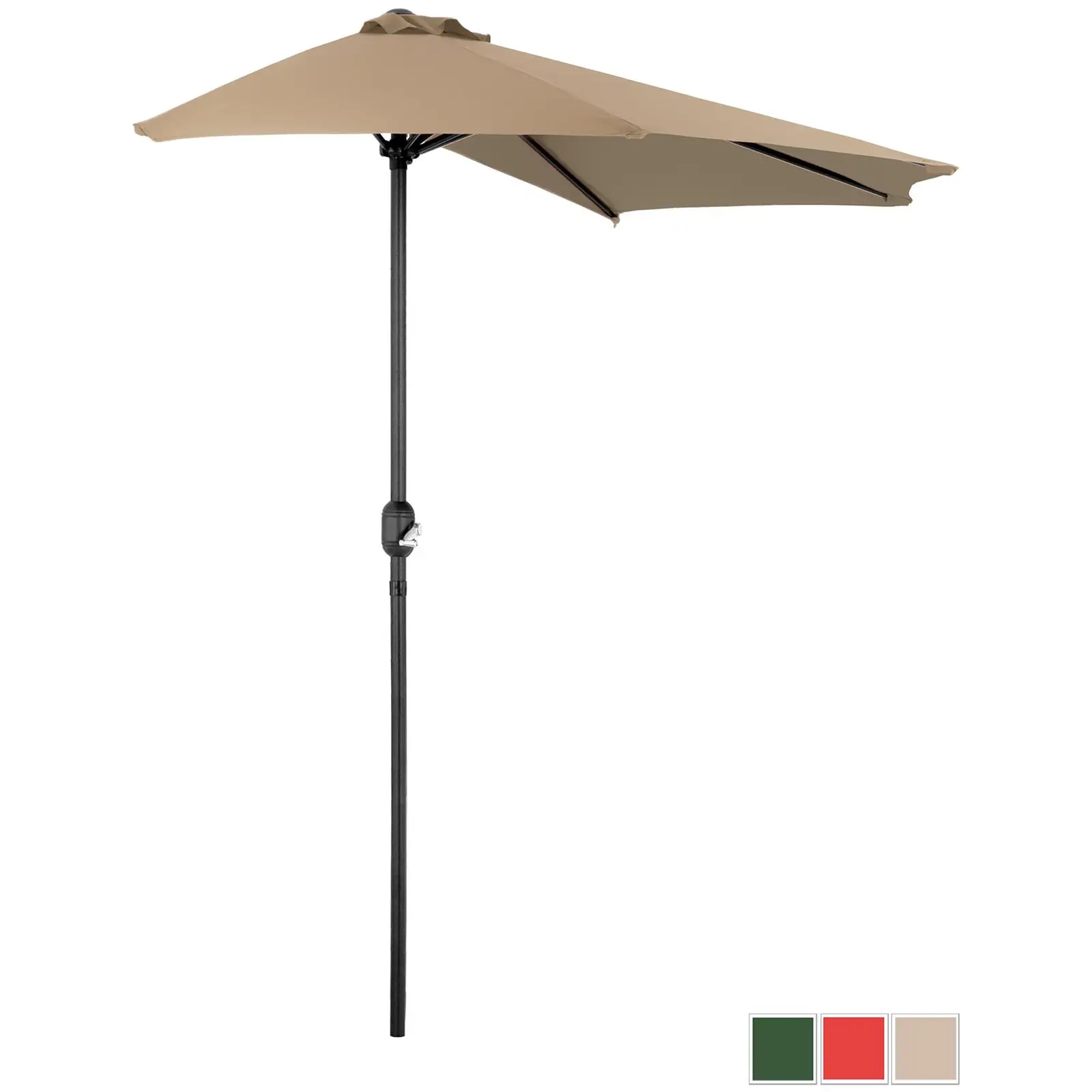 Halve parasol - Crème - vijfhoekig - 270 x 135 cm