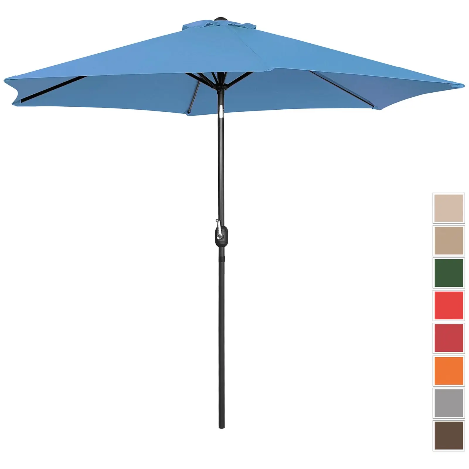 Parasol groot - blauw - zeshoekig - Ø 300 cm - kantelbaar