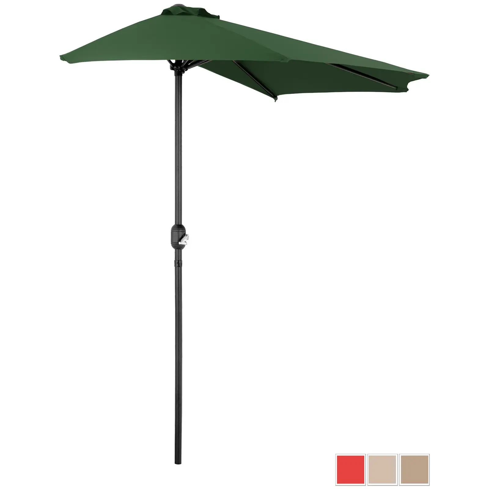 Halve parasol - Groen - vijfhoekig - 270 x 135 cm