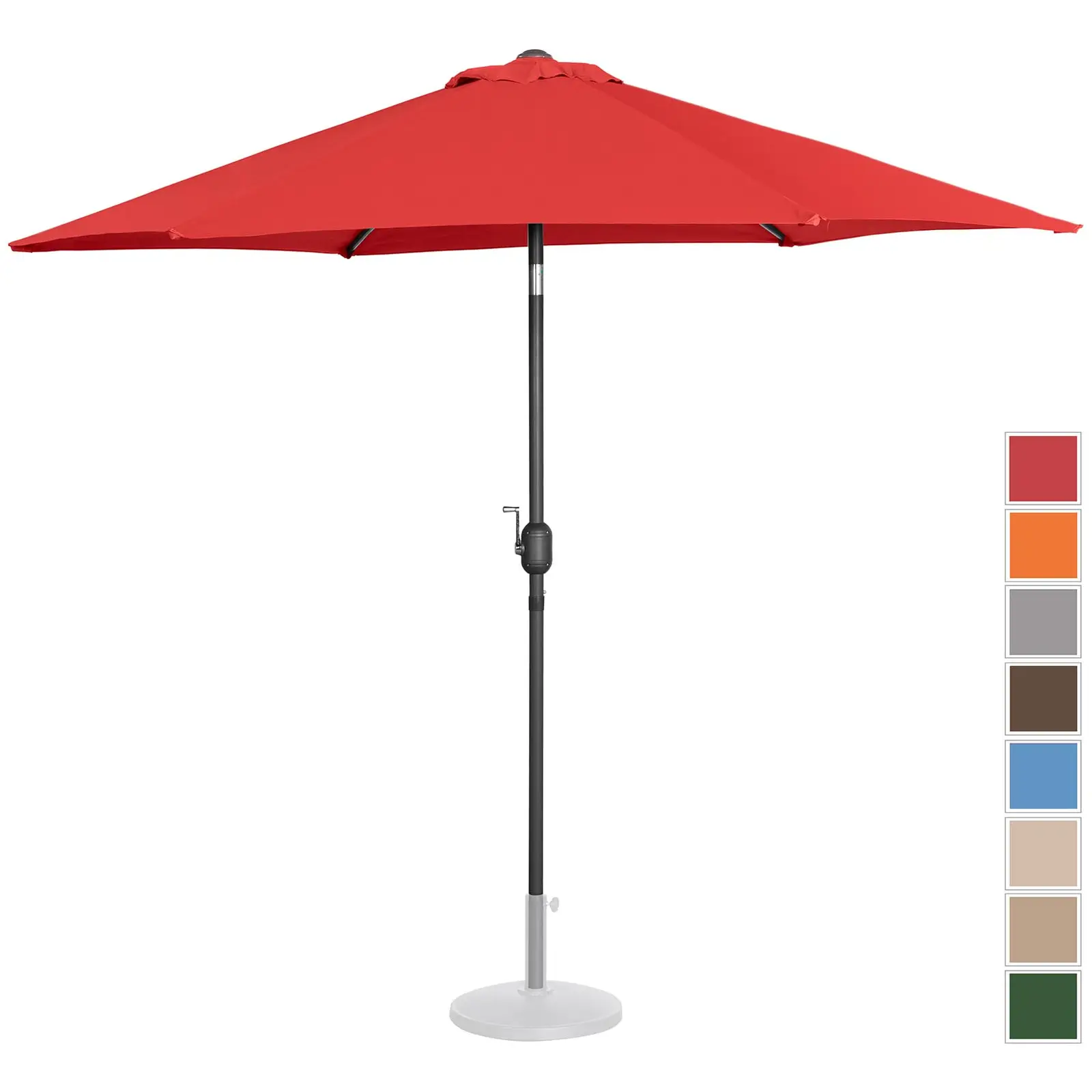 Grote parasol - rood - zeshoekig - Ø 270 cm - kantelbaar