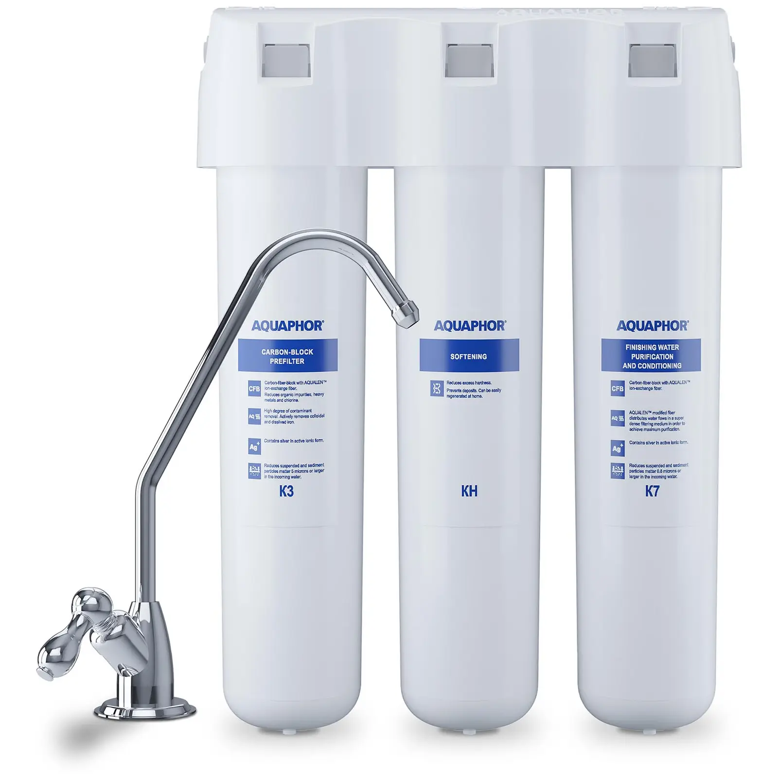 Aquaphor actief koolfiltersysteem - voor water - 3 fasen - 2 L / min - incl. tap